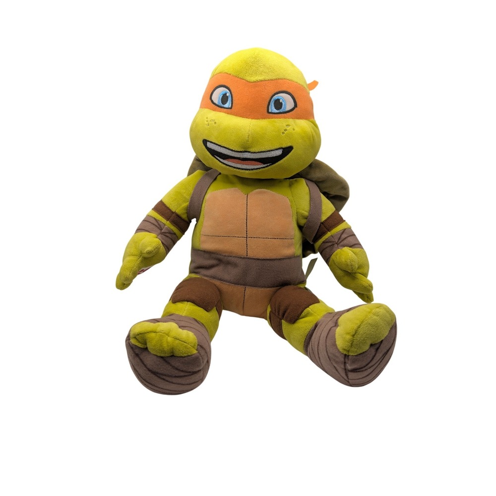 Build-A-Bear Plush 17in Green Michelangelo TMNT Orange Mask Soft Shell
